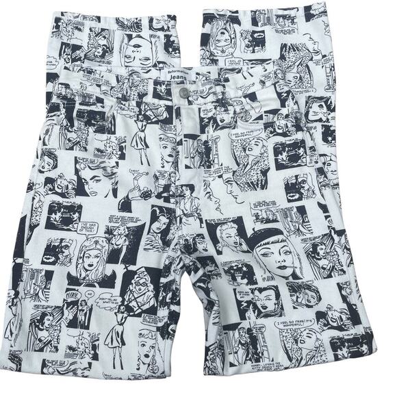 Reformation Newsprint Comic High Rise Straight Long Jeans - Size 26 - Picture 5 of 16